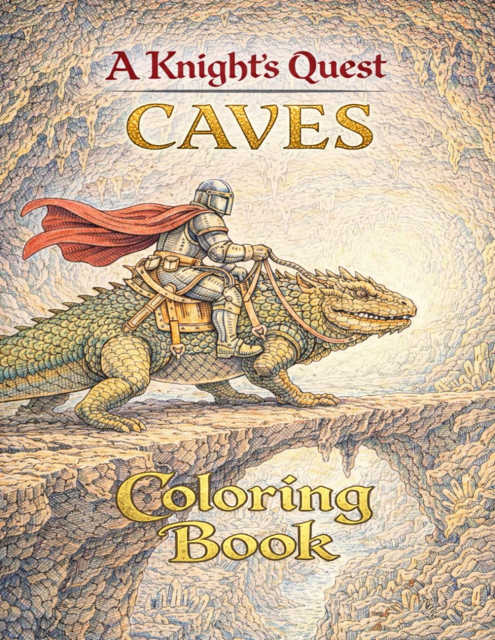 Caves! A Knight’s Quest Coloring Book.: An Epic Fantasy Coloring Book for Adults and Kids