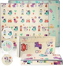 Baby Rug, 200 x 180 cm, 1 cm Thick, Reinforced Edges, XPE Padded, Reversible and Foldable, Children's Design, Non-Slip, Waterproof, Play Mat for Children (Road Edition)