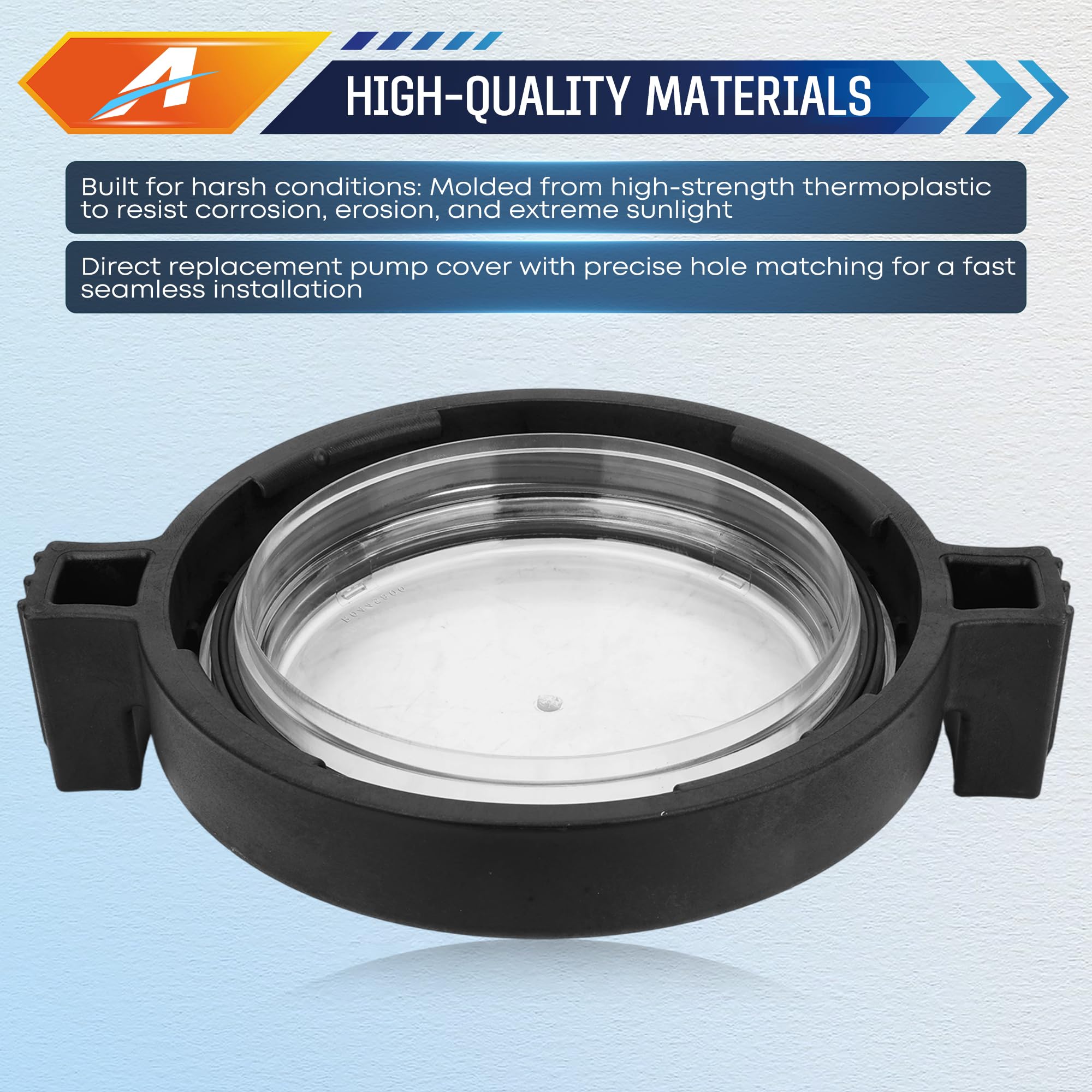 R0445800 Couvercle de pompe de piscine avec anneau de verrouillage et kit de joint | Compatible avec les séries Stealth, Waterfall et ePump | Convient aux modèles SHPF, SHPM, SWF, JEP |