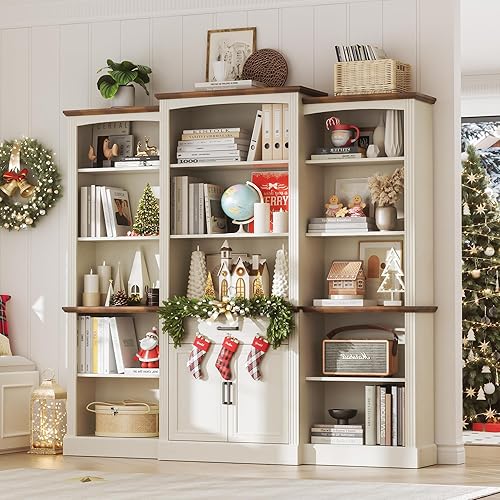 Spurgehom 70" Tall Bookshelves and Bookcases with Doors Large Bookshelf