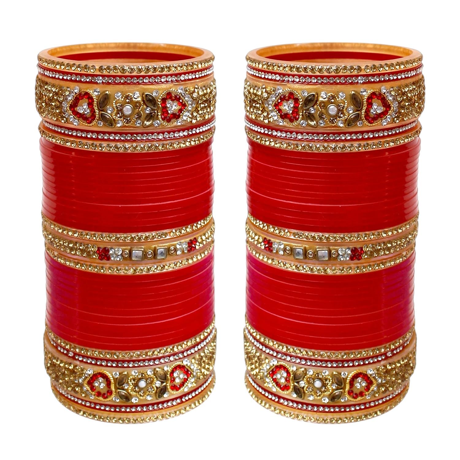 Lucky Jewellery Bridal Bangle Set Dhanteras/Diwali/Bhai Dooj Collection Wedding punjabi chuda Designer chura Red Color choora Set For Women (693-M1C1-741-R24) (B07MN6MK3Y) Amazon Price History, Amazon Price Tracker