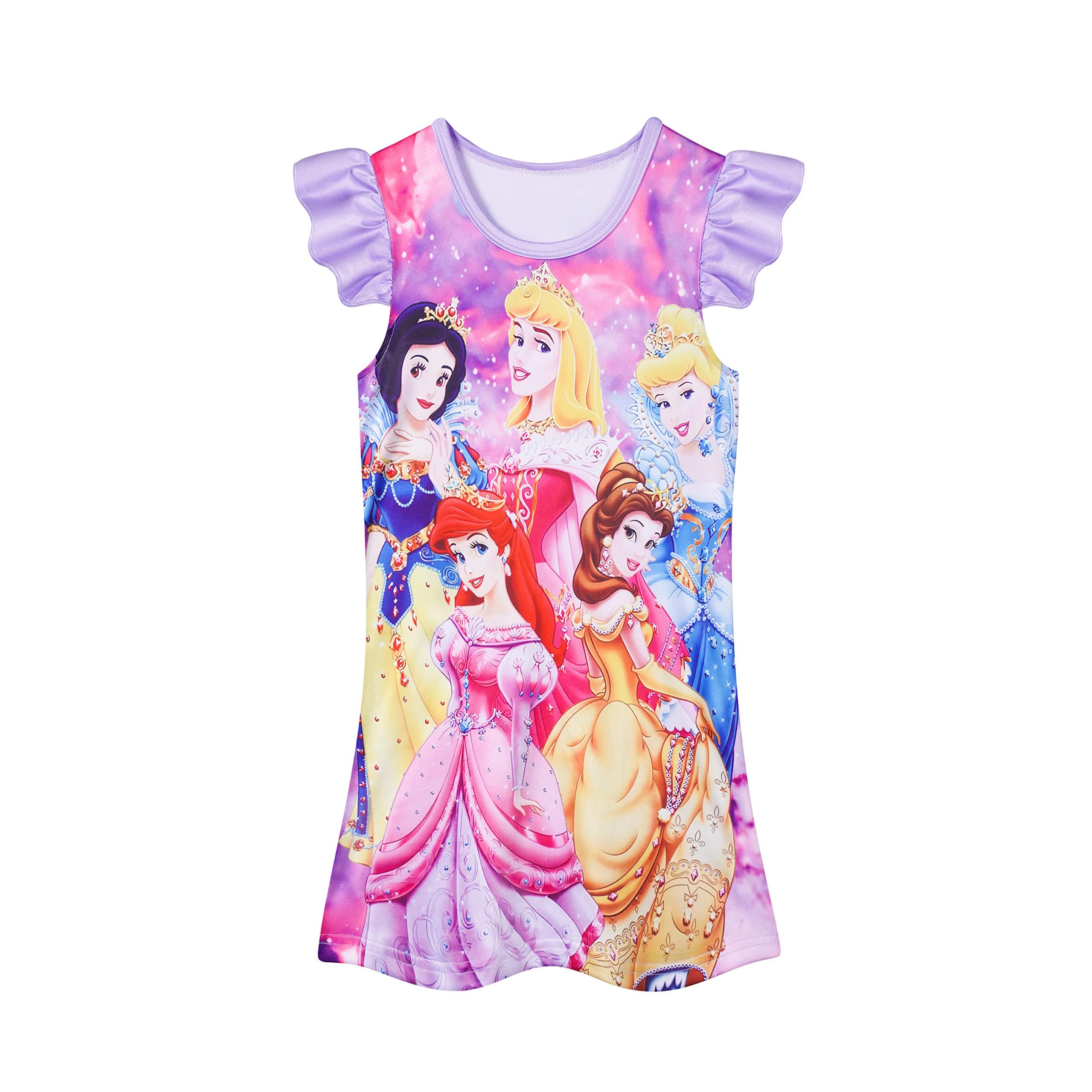 MACCHO Girls Princess Fantasy Dress Toddler Flutter Sleeve Casual Clothes Daily Home Wear