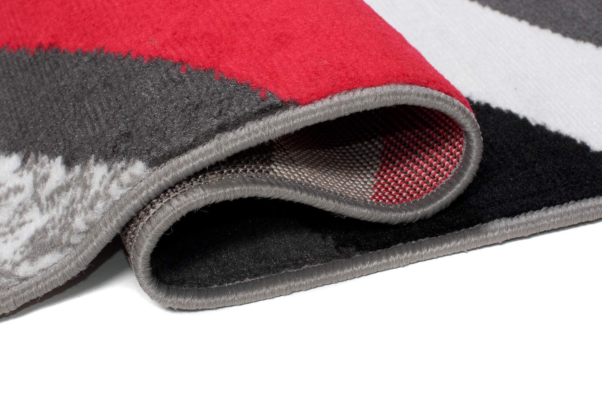 Mazovia Tappeto Salotto Moderne e Classico Pelo Corto - Tappeti Soggiorno Turchi Originali - Tappeti Camera da Letto - Tappeti Salotto Grandi Dimensioni - Grigio Rosso 200 x 200 cm