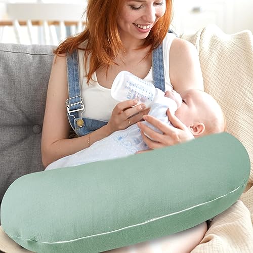 Miniatura 6 de Hooyax Juego de 2 fundas de almohada de muselina de lactancia, suaves y transpirables, fundas de lactancia para almohadas de lactancia, adorable