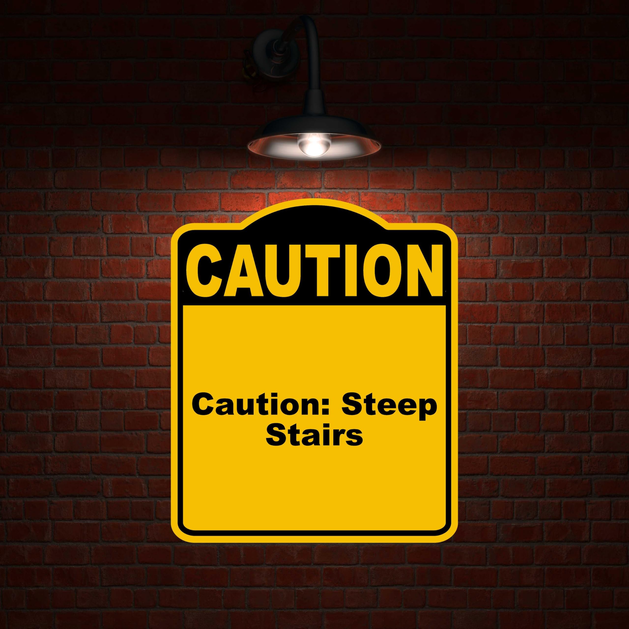 Caution Steep Stairs Caution Yellow Black Aluminum Composite Sign 20 x 24 inches