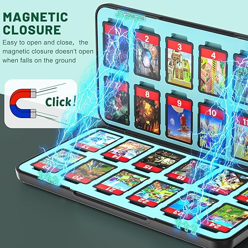 Miniatura 4 de CYKOARMOR Switch Game Case with 24 Game Holder Compatible with Nintendo Switch&Switch OLED Game Card, Compact Switch Cartridge Case Plain Black