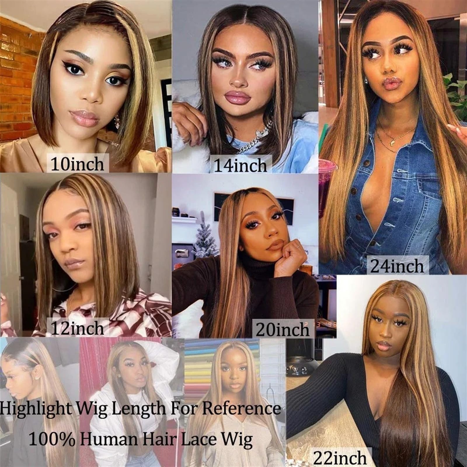Perücken Highlight Lace-Front-Perücke, Echthaar, 4/27 Ombre, glattes Haar, Spitzenperücke, 13 x 4 x 1, T-Teil, Lace-Frontal-Perücken, brasilianisches Remy, vorgezupft, mit Babyhaar Frauen Perücke (Si