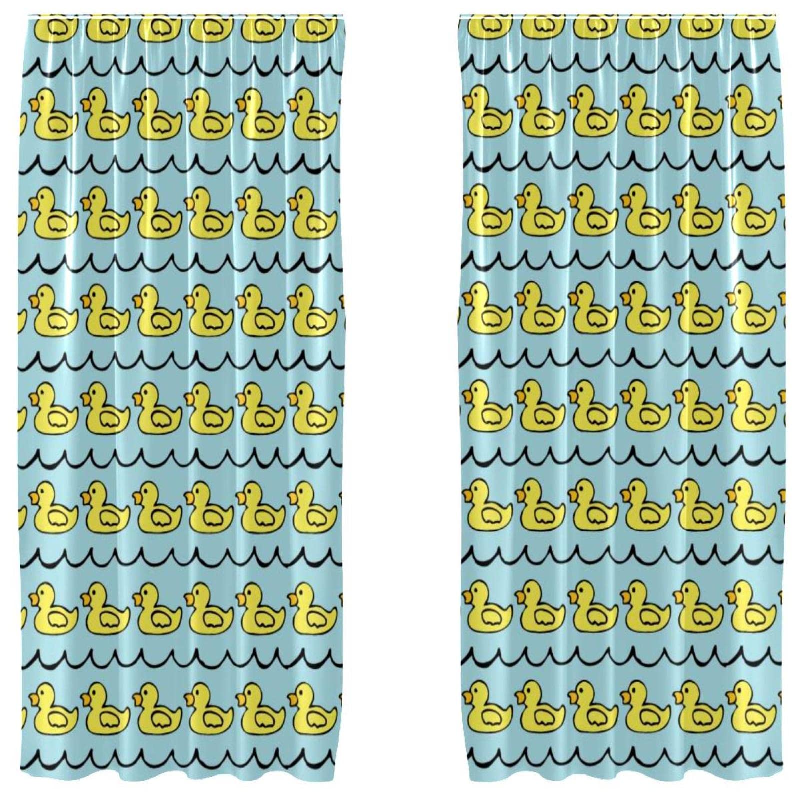 Cortinas opacas de pato amarillo para ventana, 2 paneles infantiles de 55x84