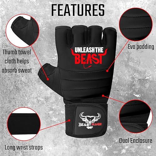 Miniatura 2 de BEAST RAGE Guantes de karate de Taekwondo para hombres y mujeres, guantes de entrenamiento de boxeo, MMA Kickboxing, artes marciales, guantes de