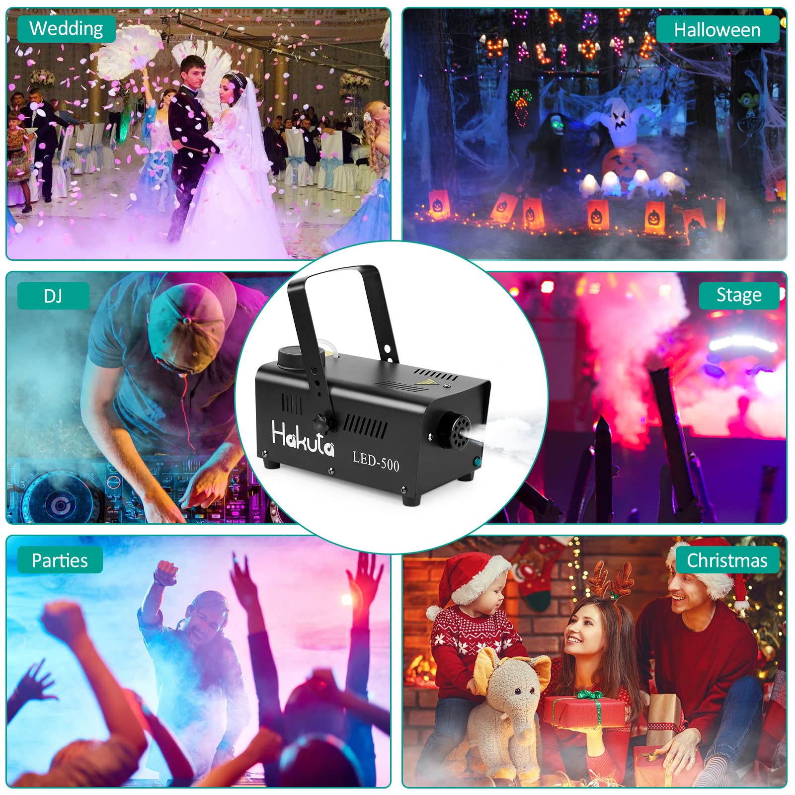 Maquina De Niebla, Hakuta Maquina De Humo Con Control Remoto Inalámbrico Y Función De Rociado, Grandioso Para Halloween, Navidad, Bodas, Fiestas, Espectáculos De Dj Y Presentaciones En Vivo