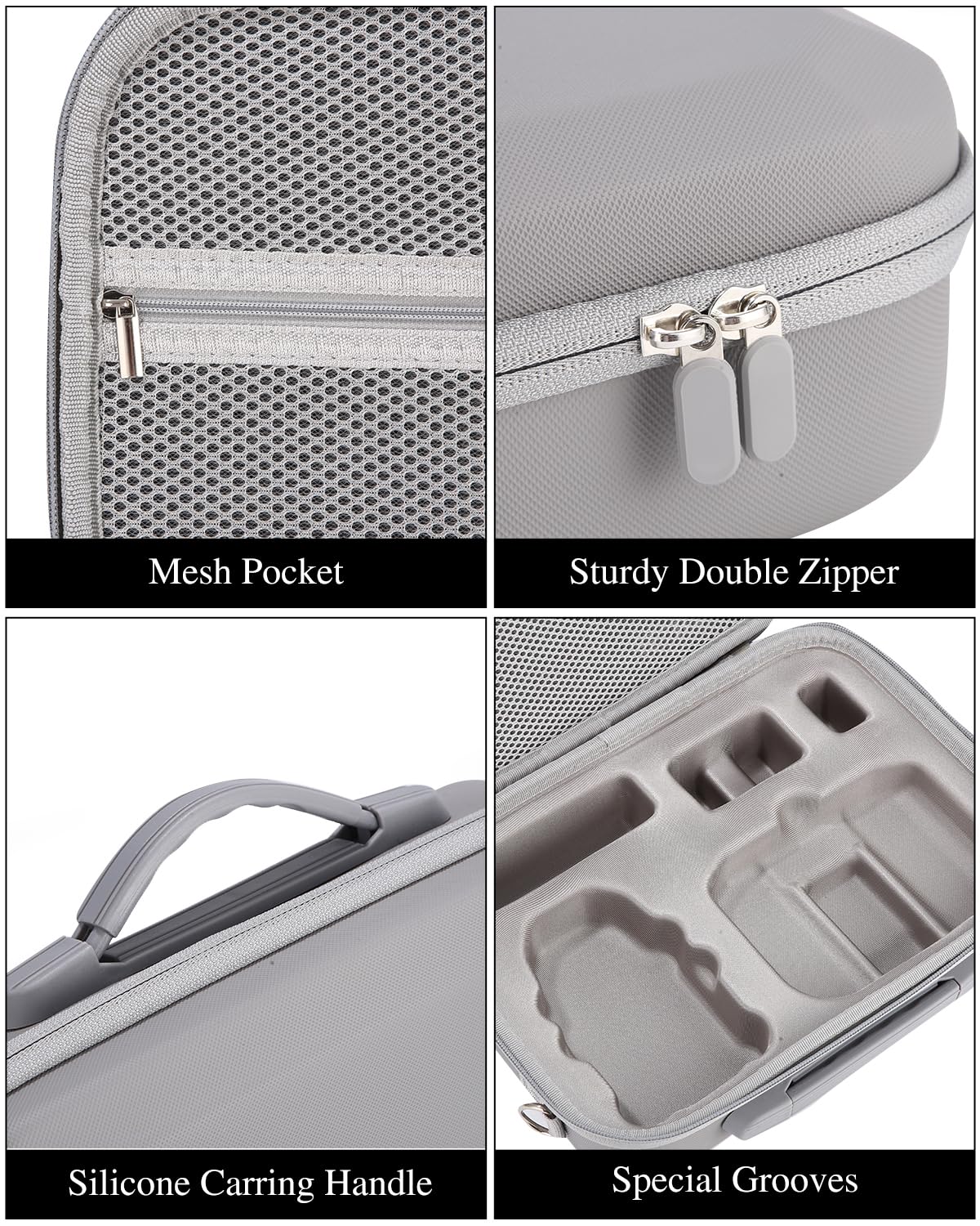 Étui pour DJI Mini 4K/2 SE, Sac de Transport Portable, Case Rigide Étanche pour DJI Mini 4K, Radiocommande RC-N1C et Accessoires, Gris