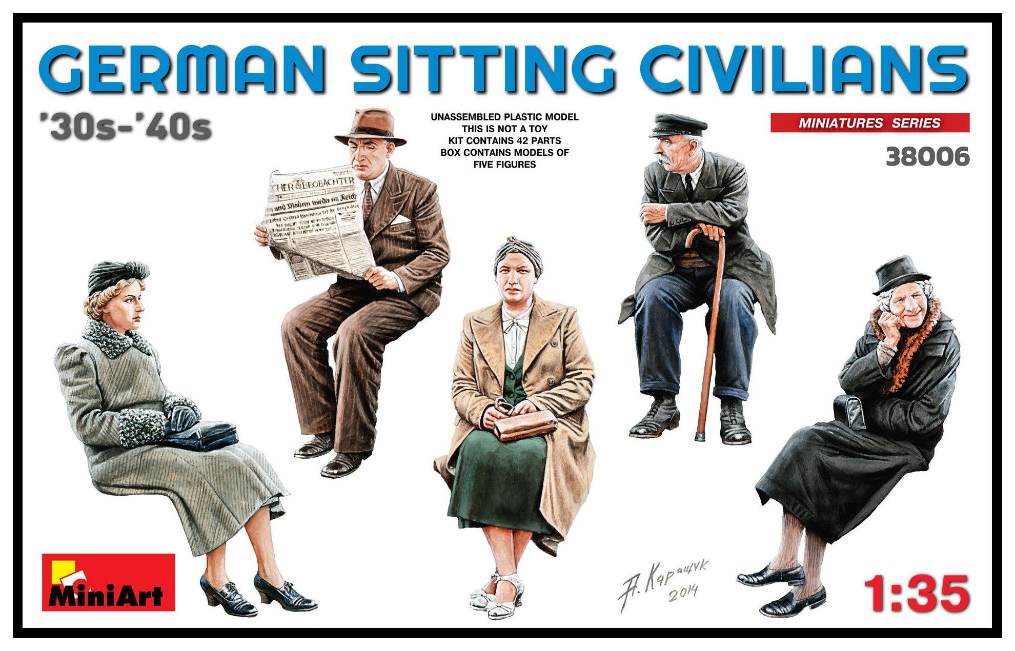 Amazon | ミニアート(Miniart) 1/35 ドイツ民間人 着座姿勢 30年代/40