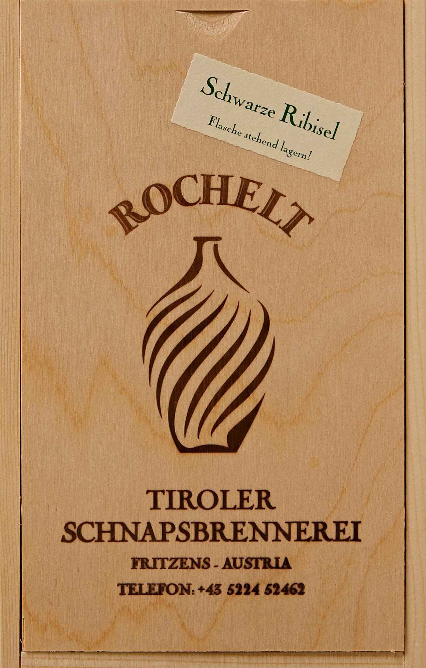 Rochelt Schwarze Ribisel Brandy alla Frutta in Scatola di Legno, 350 ml
