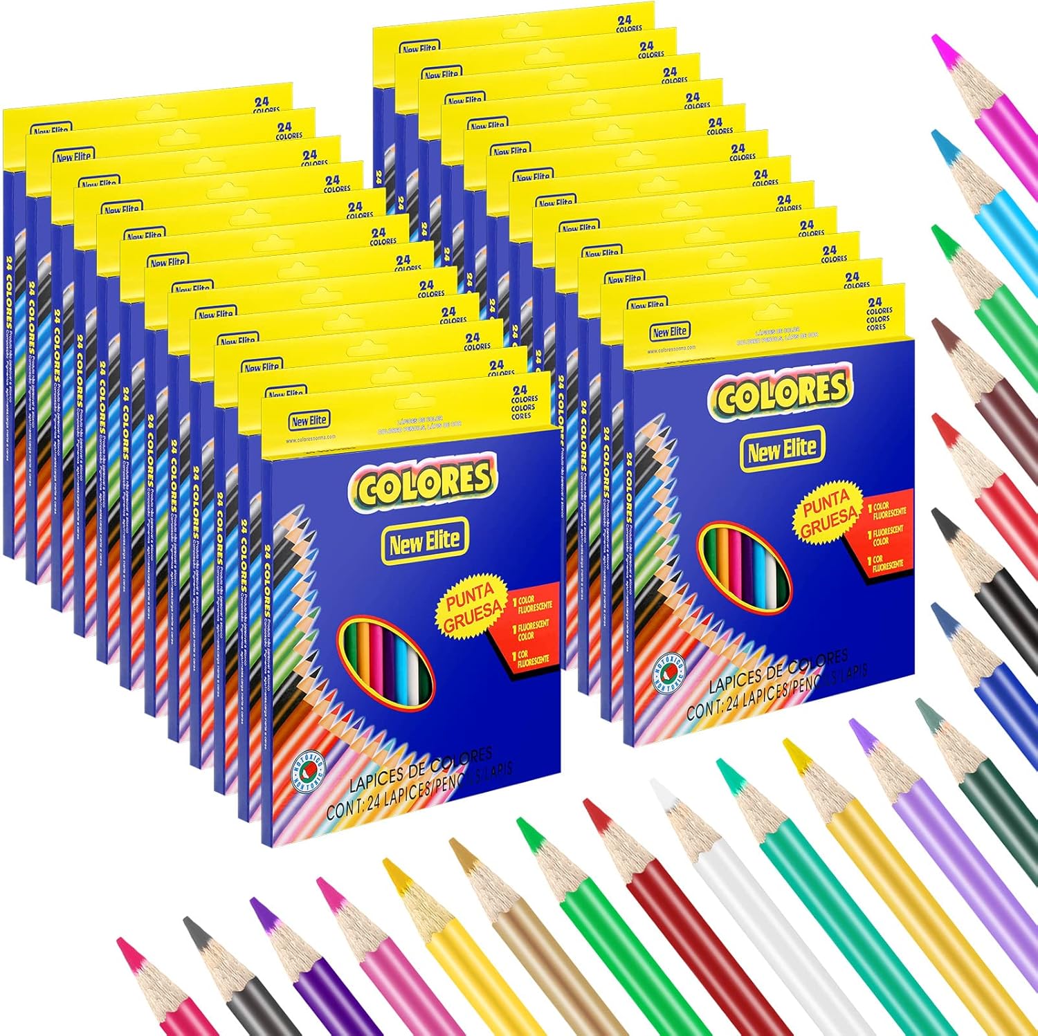 Amazon.com : 576 Counts Colored Pencils Bulk, 24 Assorted Colors, Color ...