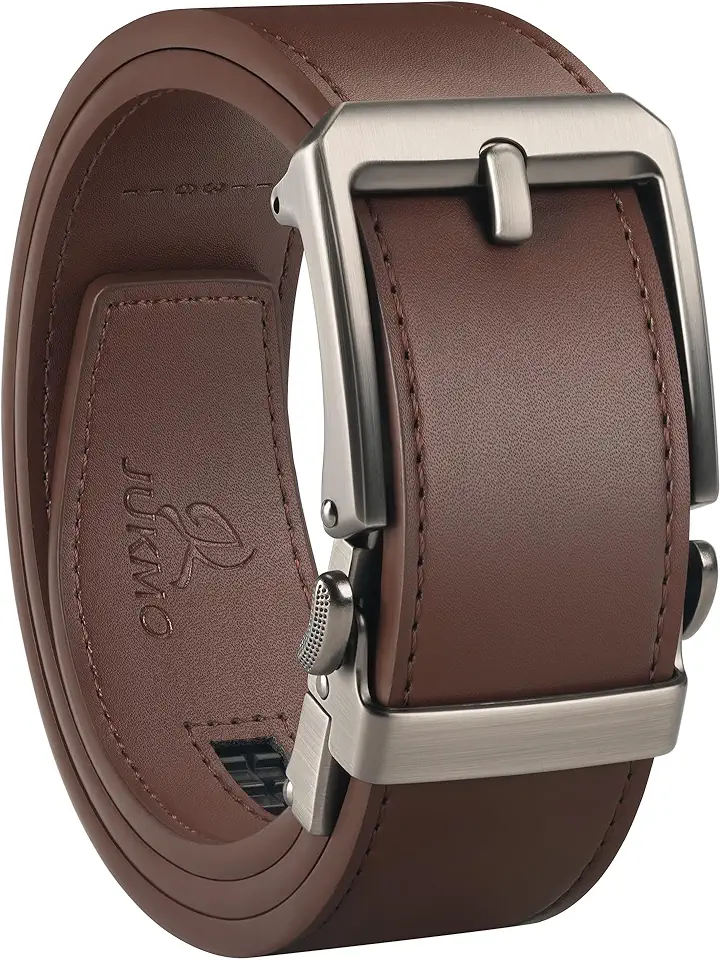 JUKMO 1.5" (38mm) Leather Ratchet Belt for Men in Gift Box