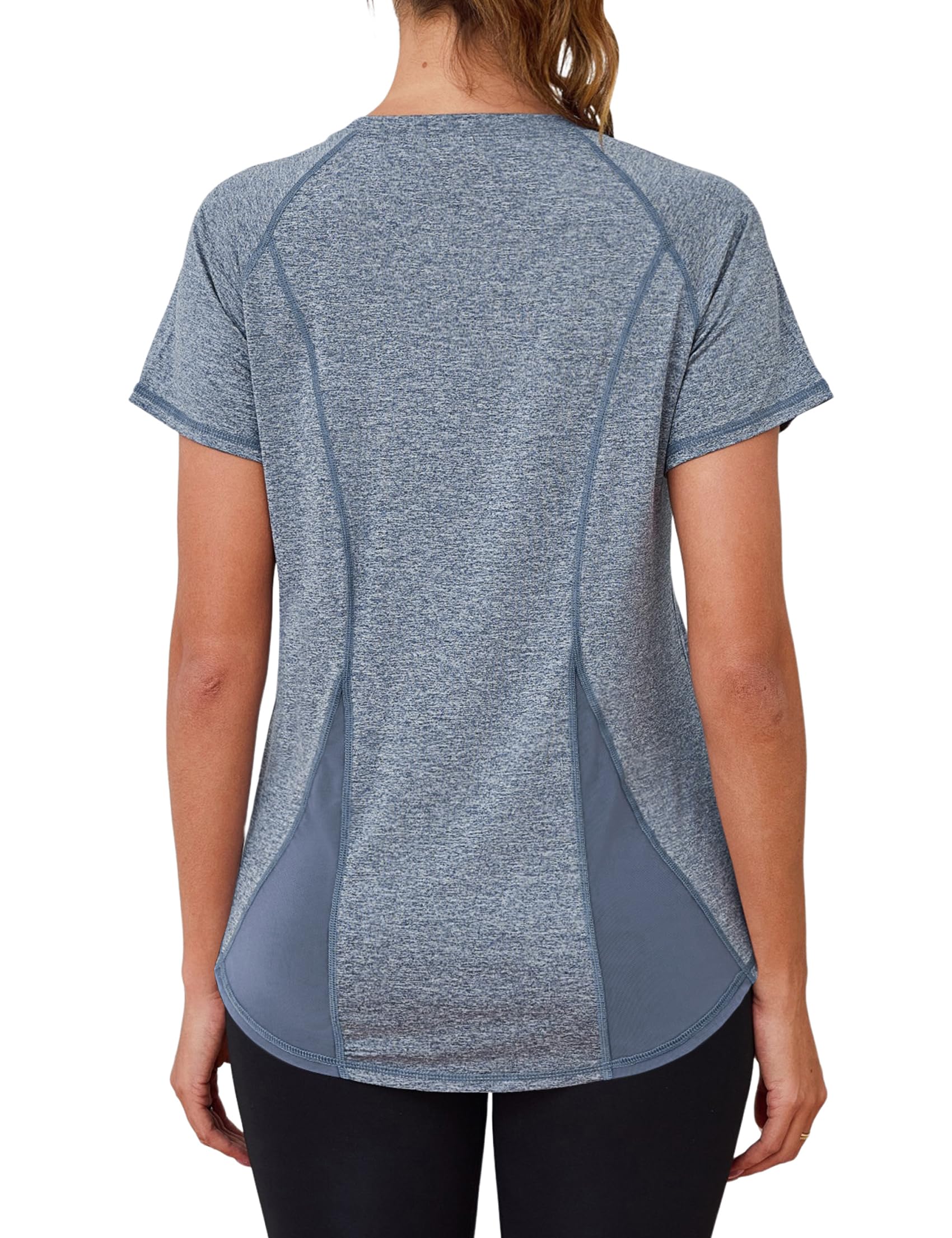 Terecey Sport Tshirt Damen, Sportshirt Kurzarmshirt WorkoutTops Funktionsshirt Atmungsaktiv Laufshirt Fitness für Lässig Laufen Yoga Gym