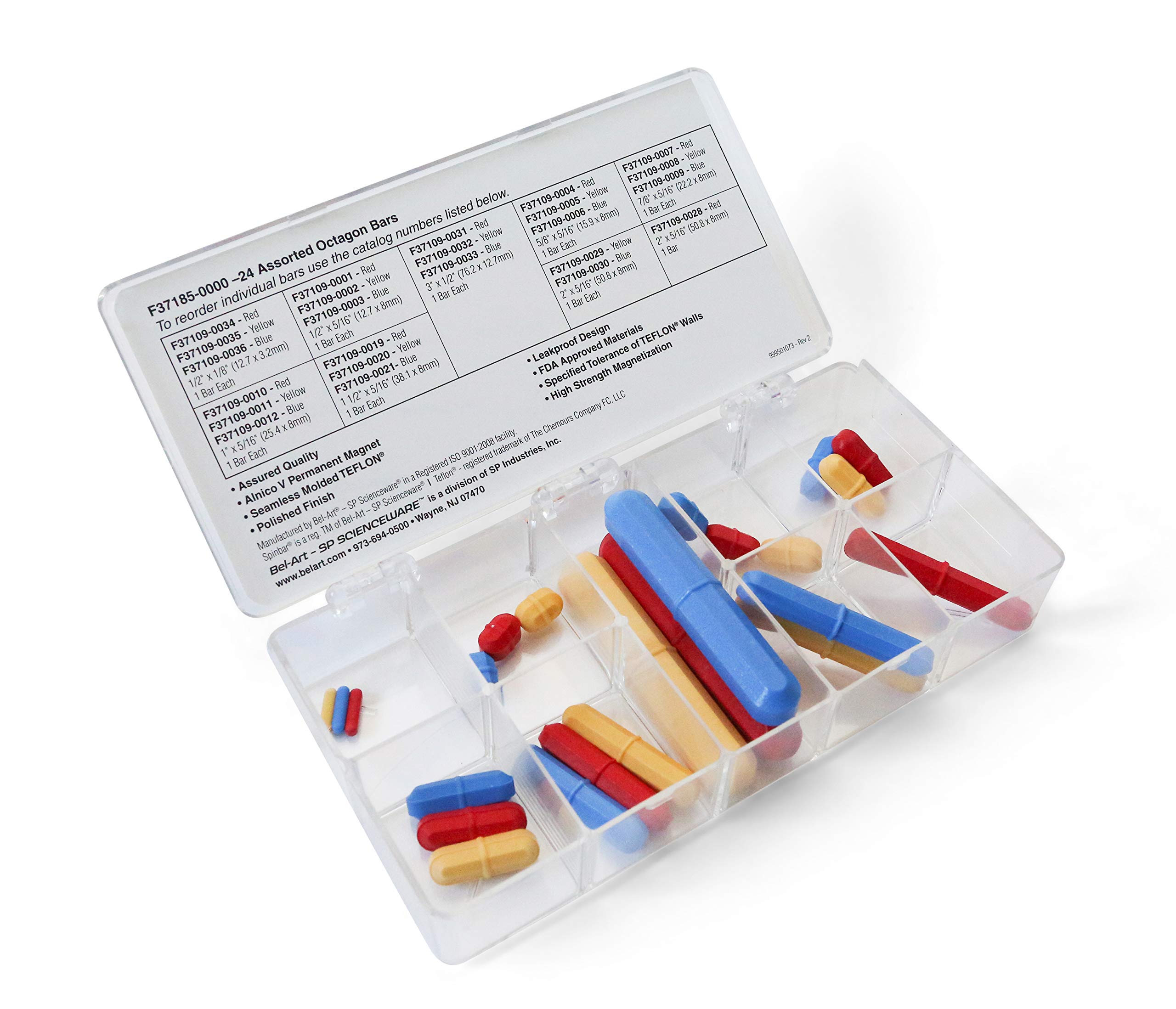 SP Scienceware Magnetrührstäbe, Edelstahl, Laborgeräte, Zylindrisch, Mehrfarbig, 3 Stück
