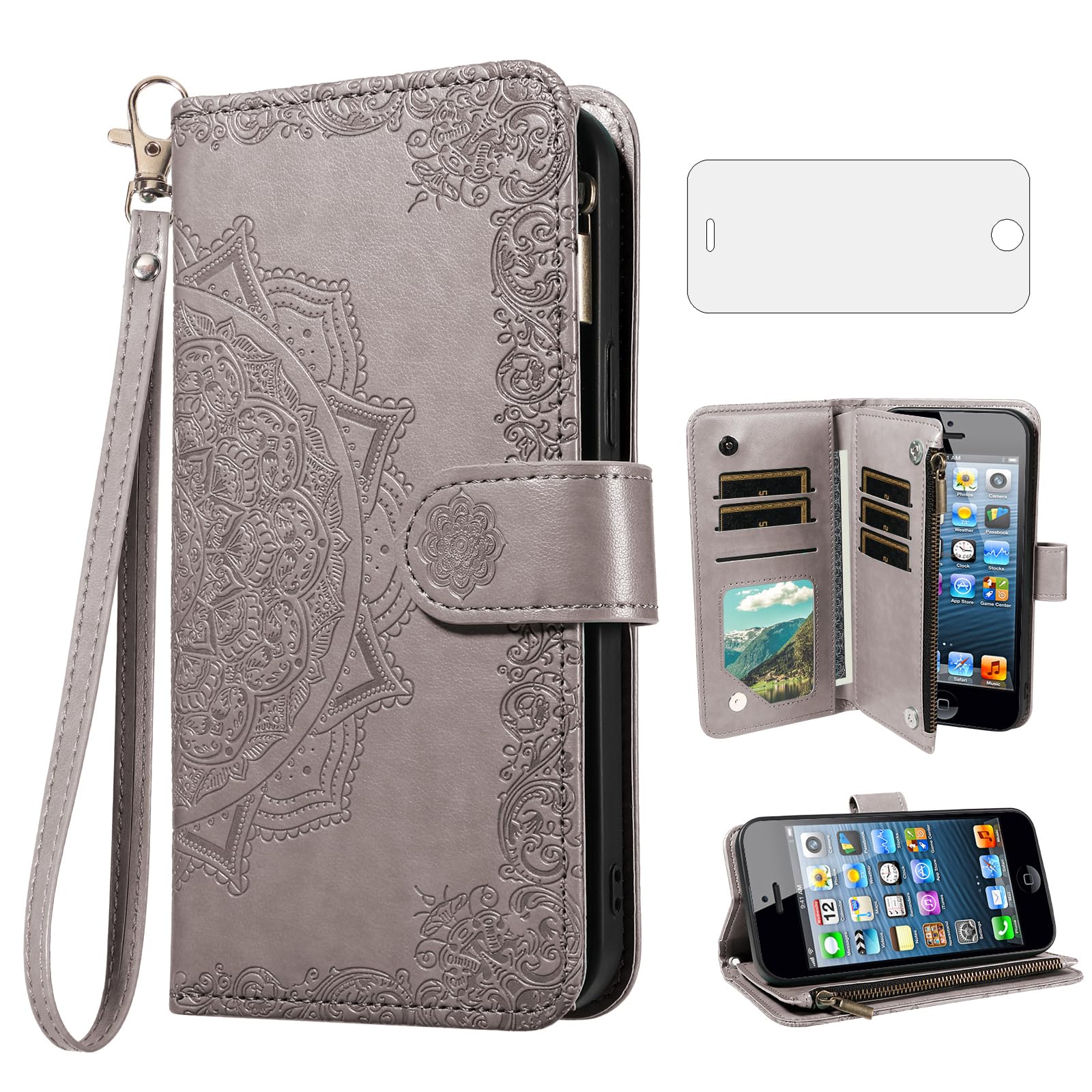 Étui portefeuille iPhone 5 pour éviter les rayures d'écran - 8