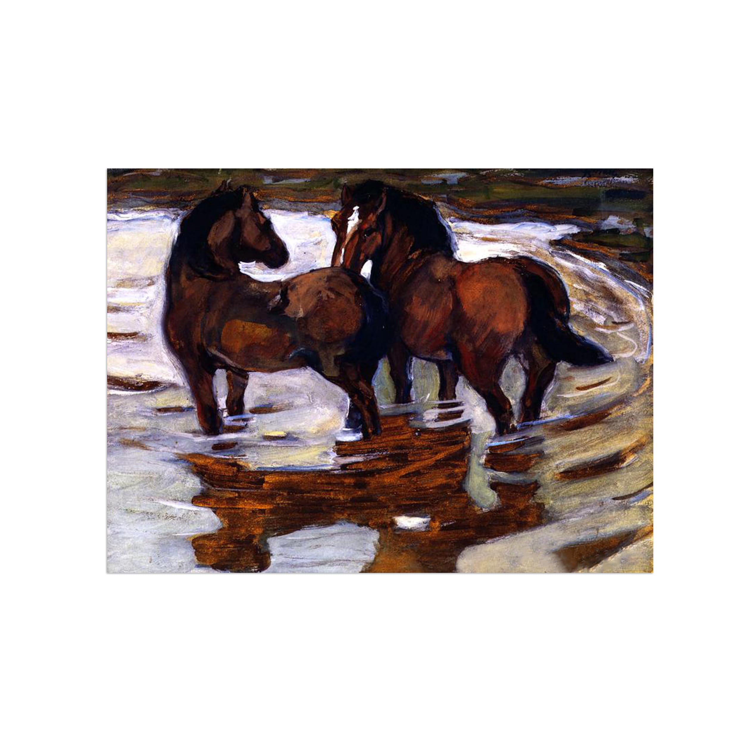 SDYSKKUG Famous Wall Art. Canvas Prints. Two Horses.90x70cm Unframed
