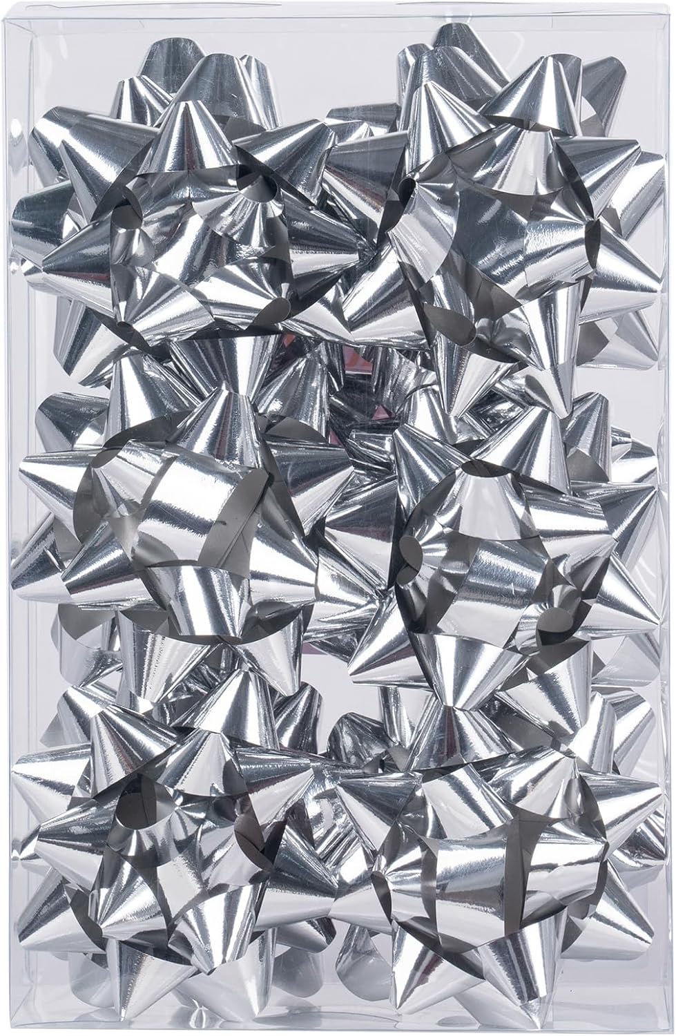 WRAPAHOLIC 4 Inch Metallic Silver Gift Bow Assortment (12 Bows) for Birthday, Wedding, Christmas, Baby Shower, Bridal Showers - Image 3