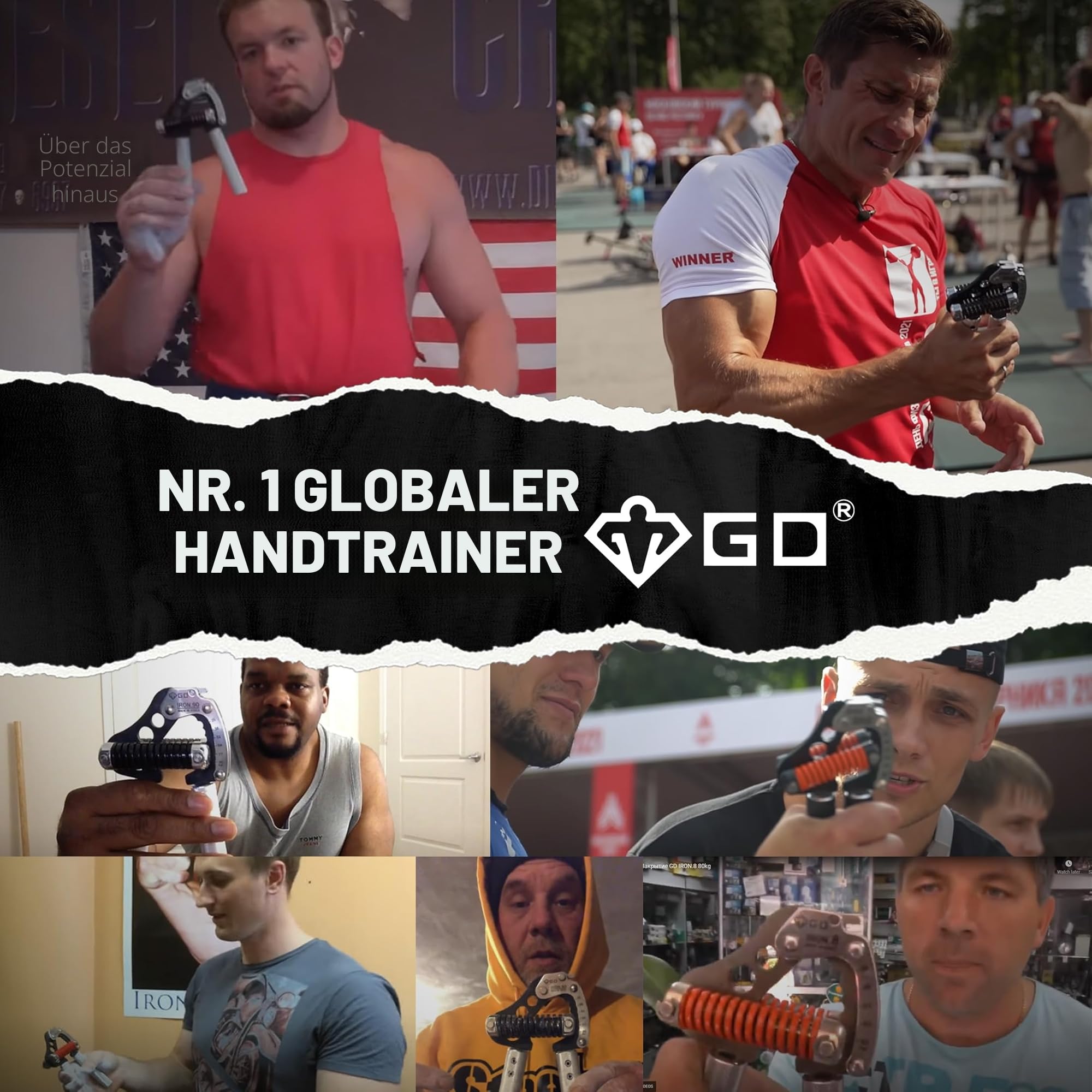 GD Iron Grip Griffkrafttrainer (verstellbare Handgriffe für Krafttraining), Trainer für Handgelenk- und Unterarmkraft