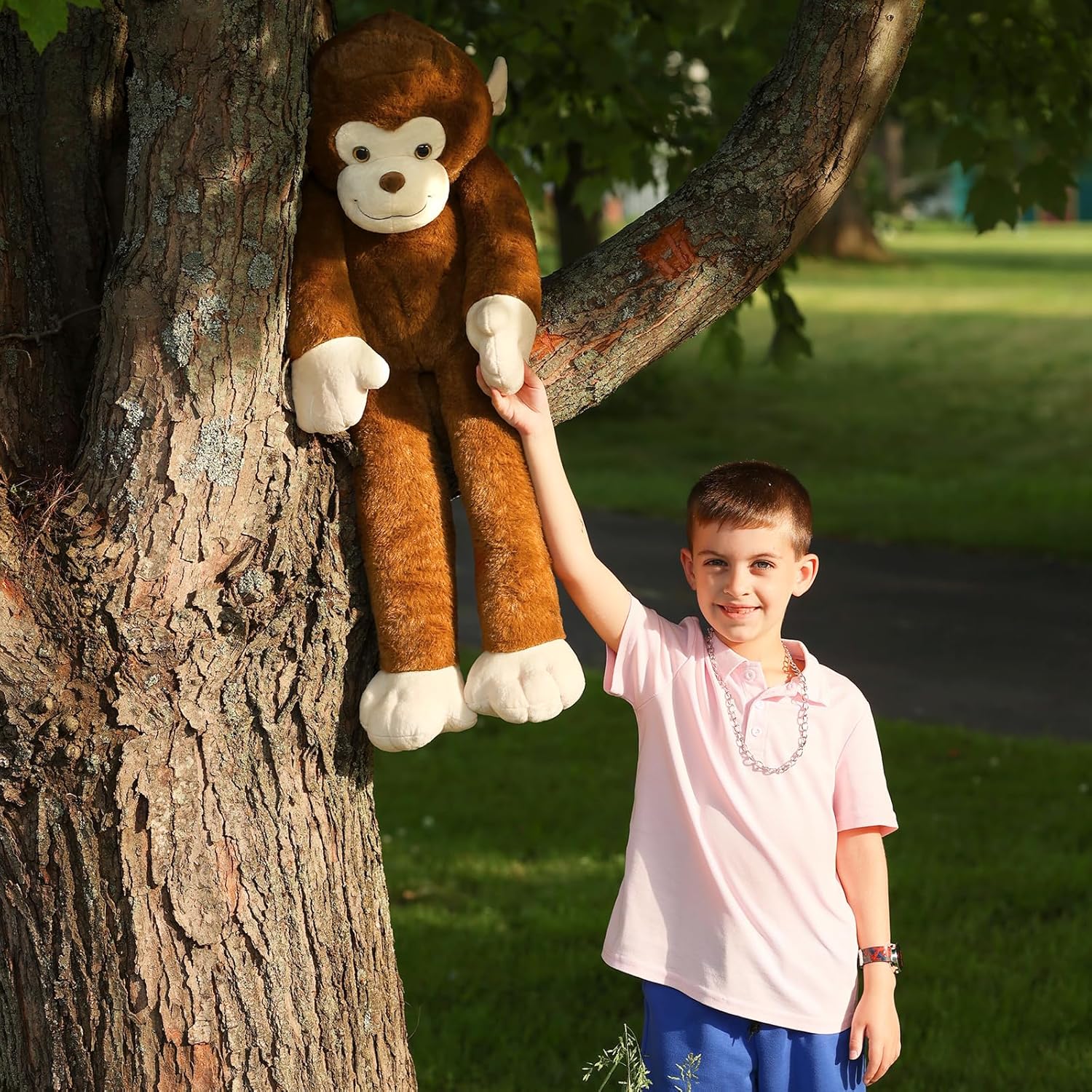 Tezituor 3.2lb Monkey Stuffed Animal Plush Toy, 39.5in Giant Long-Legged Monkey Plushies, Huggable Pillow Birthday Gifts Home Decor for Kids & Adults - Image 4