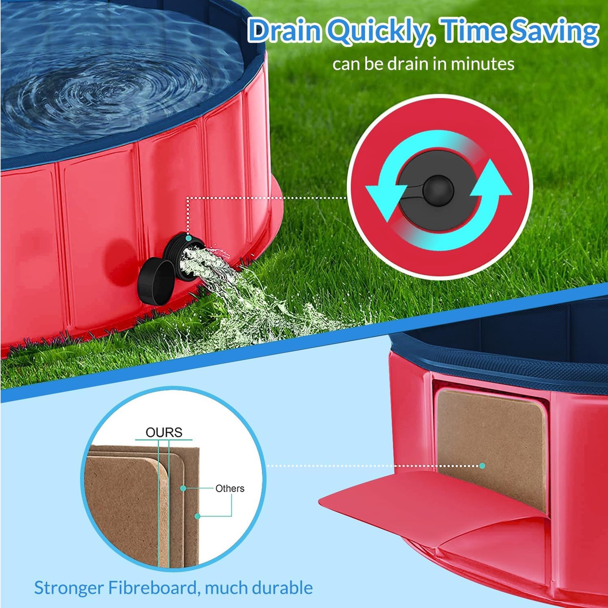 Kidology 4-in-1 Foldable Kids Pool - Ball Pit, Sandbox & Toy Storage Durable & Portable Outdoor/Indoor Activity Pool Ball Pit Structure for Toddlers & Kids - Balls Not Included (Red, 80 * 20Cm) - Image 5 thumbnail