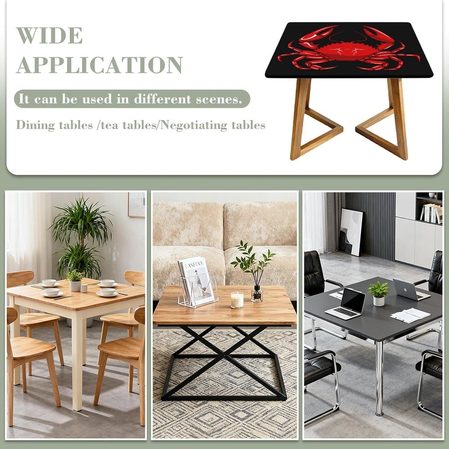 Red Crab Square Tablecloth Print Table Cloths Table Cover Wedding Party Holiday Decor