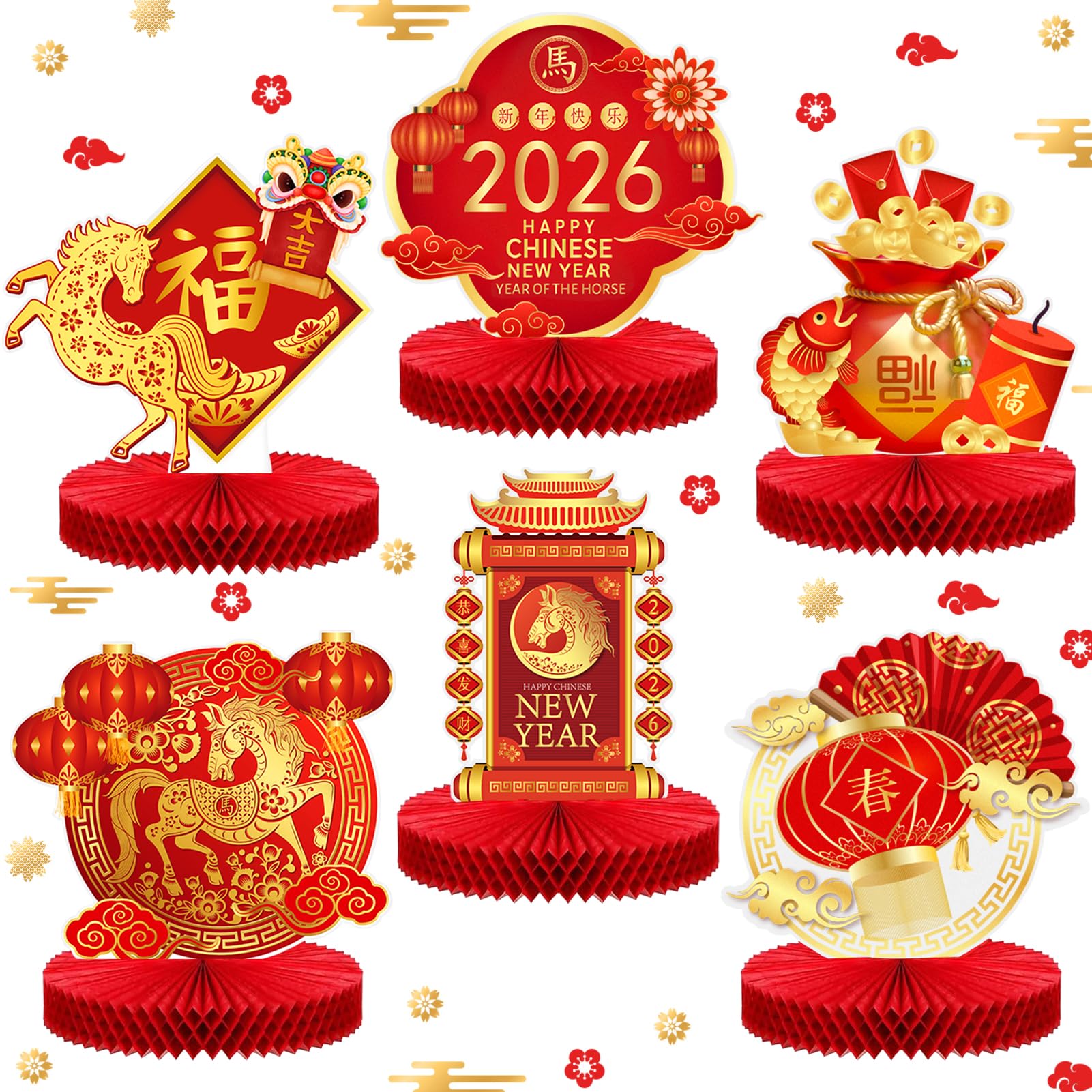 Amazon.com: 6 Pieces Chinese New Year Decoration 2026 Happy New