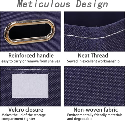 Miniatura 7 de Organizadores de armario de tela con tapas, cesta organizadora de almacenamiento plegable con asas, cajas de almacenamiento para almacenamiento de