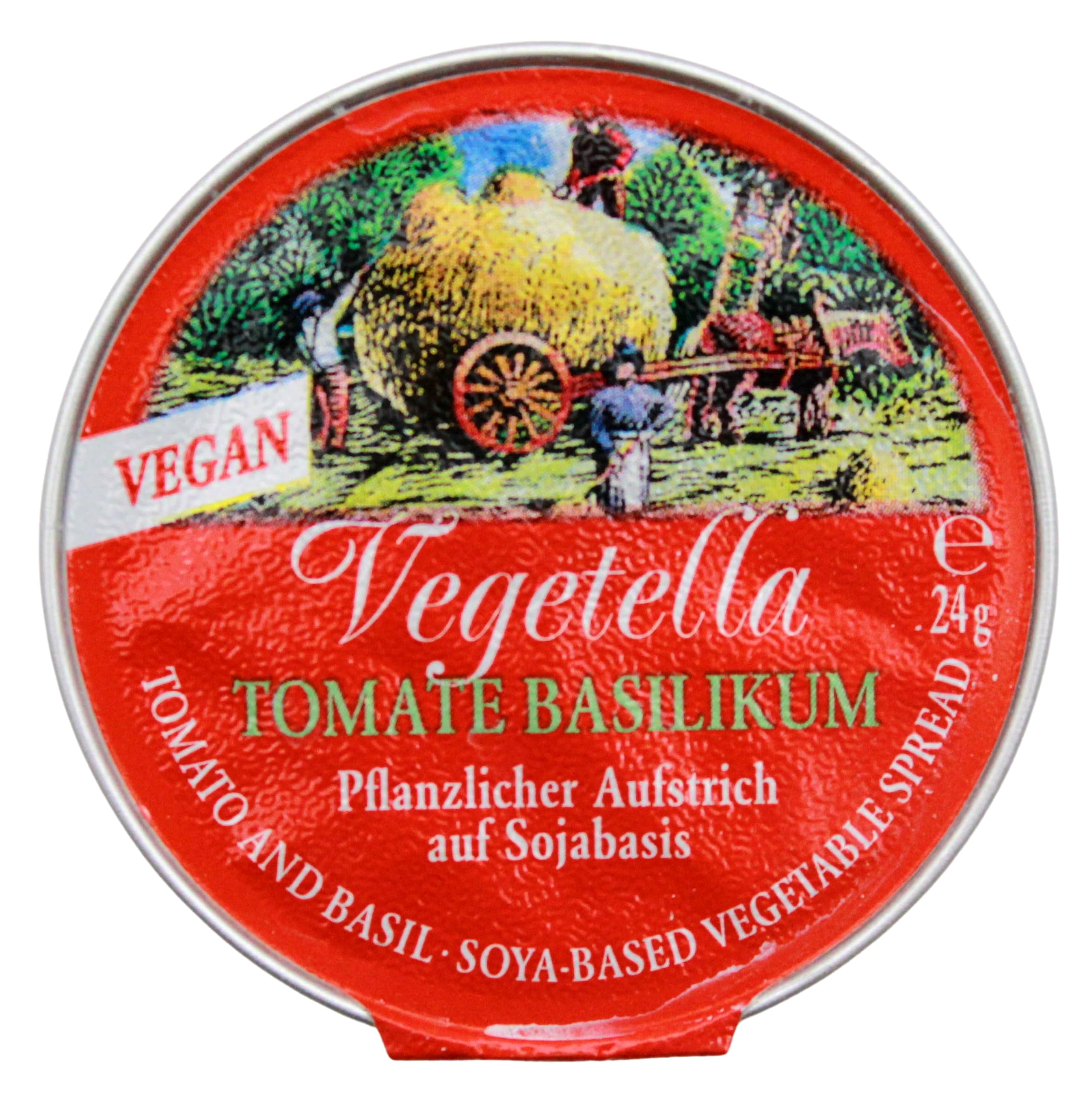 Vegetella Pflanzlicher Aufstrich auf Sojabasis 2-fach sortiert, (60 x 24g)