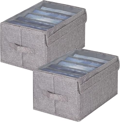 Organizadores de armario de rejilla grande y contenedores de almacenamiento con tapa transparente, organizador de ropa para armario, organizadores