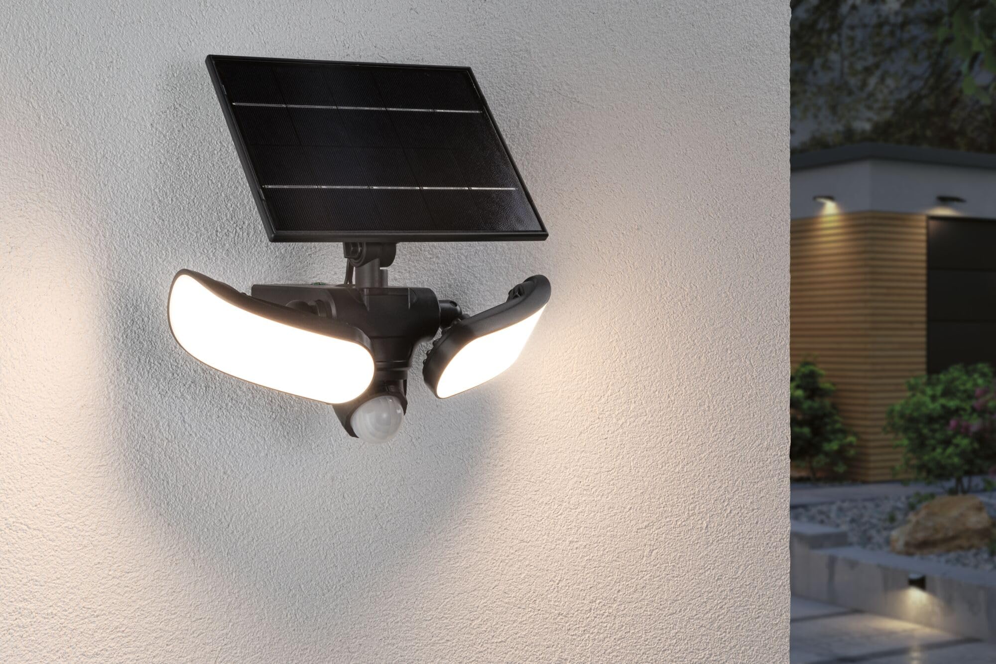 Paulmann Zewnętrzny reflektor solarny Sonlig IP65 3000 K USB PIR antracyt 94610