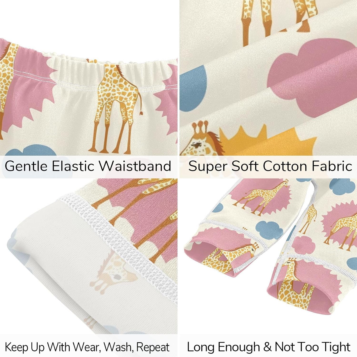 vvfelixl Baby Clothes Giraffe Cloud Bush Baby Bodysuits Set Unisex Short Sleeve Babys Pants Sets 0-3M