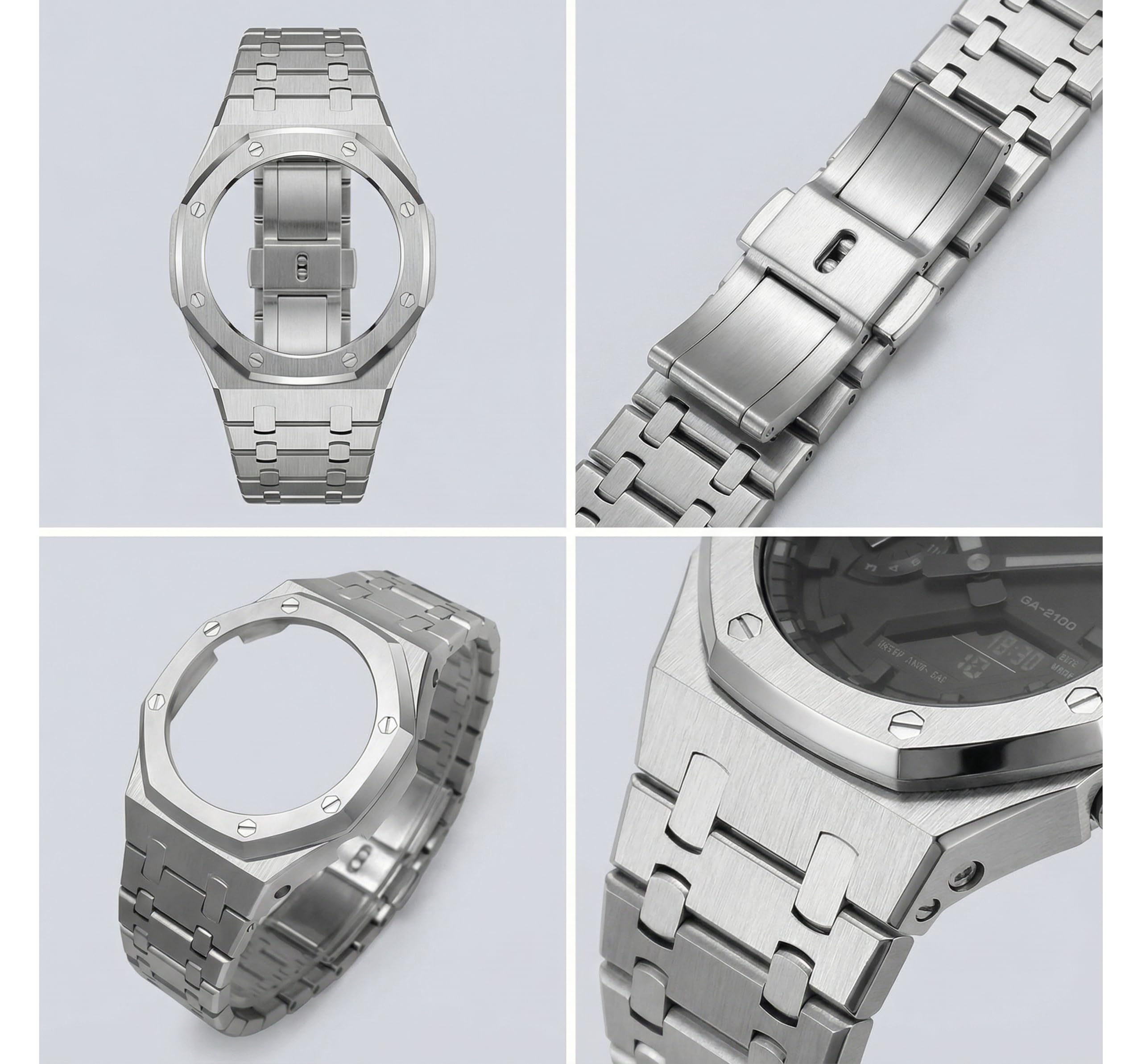 Zamienna bransoletka do zegarka 316L ze stali nierdzewnej kompatybilna z Casio G-Shock GA-2100 / GA-2110