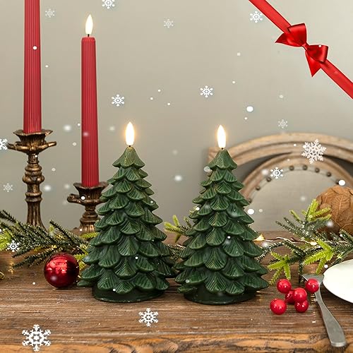 Miniatura 2 de Velas sin llama con temporizador remoto, paquete de 2 velas LED que funcionan con pilas, velas LED de cera real, decoración de Navidad para