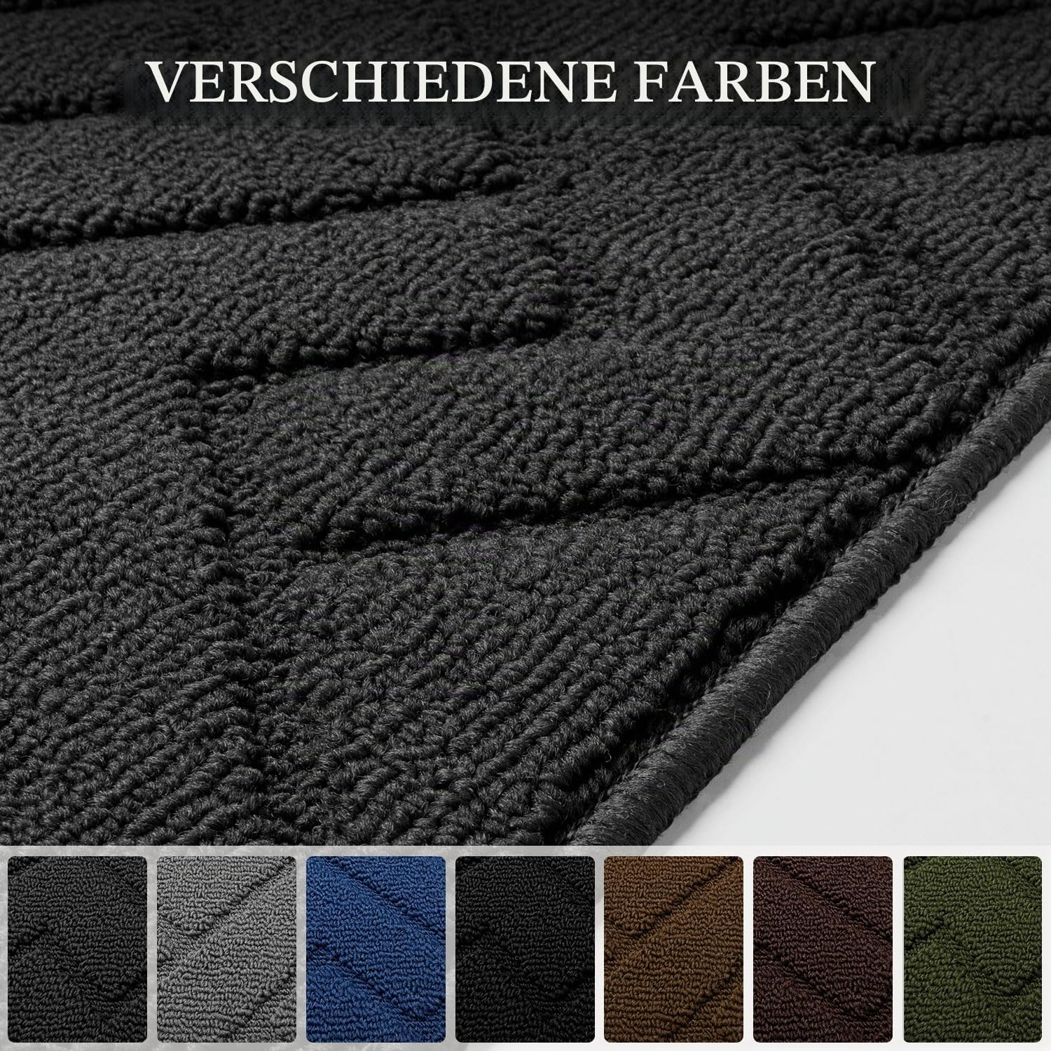 Biscpro Teppich Läufer,80x120cm Dunkelgrau Waschbarer rutschfest Schmutzfangmatte Teppich läufer für Eingangsbereich Wohnzimmer,Flur,Büro,Schlafzimmer,Küchen
