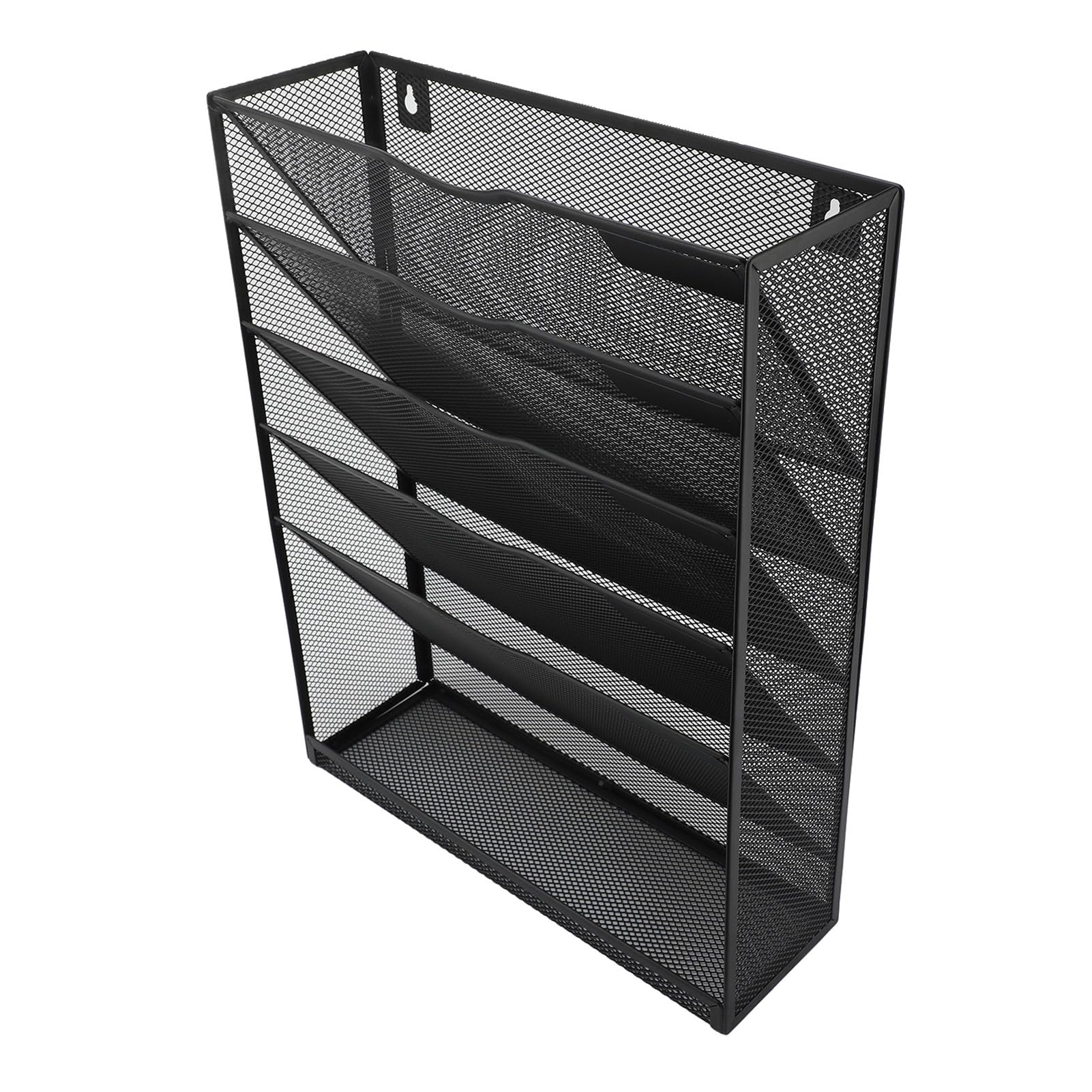 Organizzatore di File per Montaggio a Parete a 5 Livelli in Metallo Incontaminato per L'efficienza di Archiviazione in Casa e in Ufficio con Design Ad, 16,1 X 12,6 X 3,9 Pollici