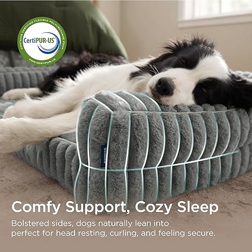 Miniatura 3 de Bedsure - Camas ortopédicas para perros extragrandes, cama impermeable de espuma viscoelástica XL para mascotas con laterales, sofá de espuma Camel