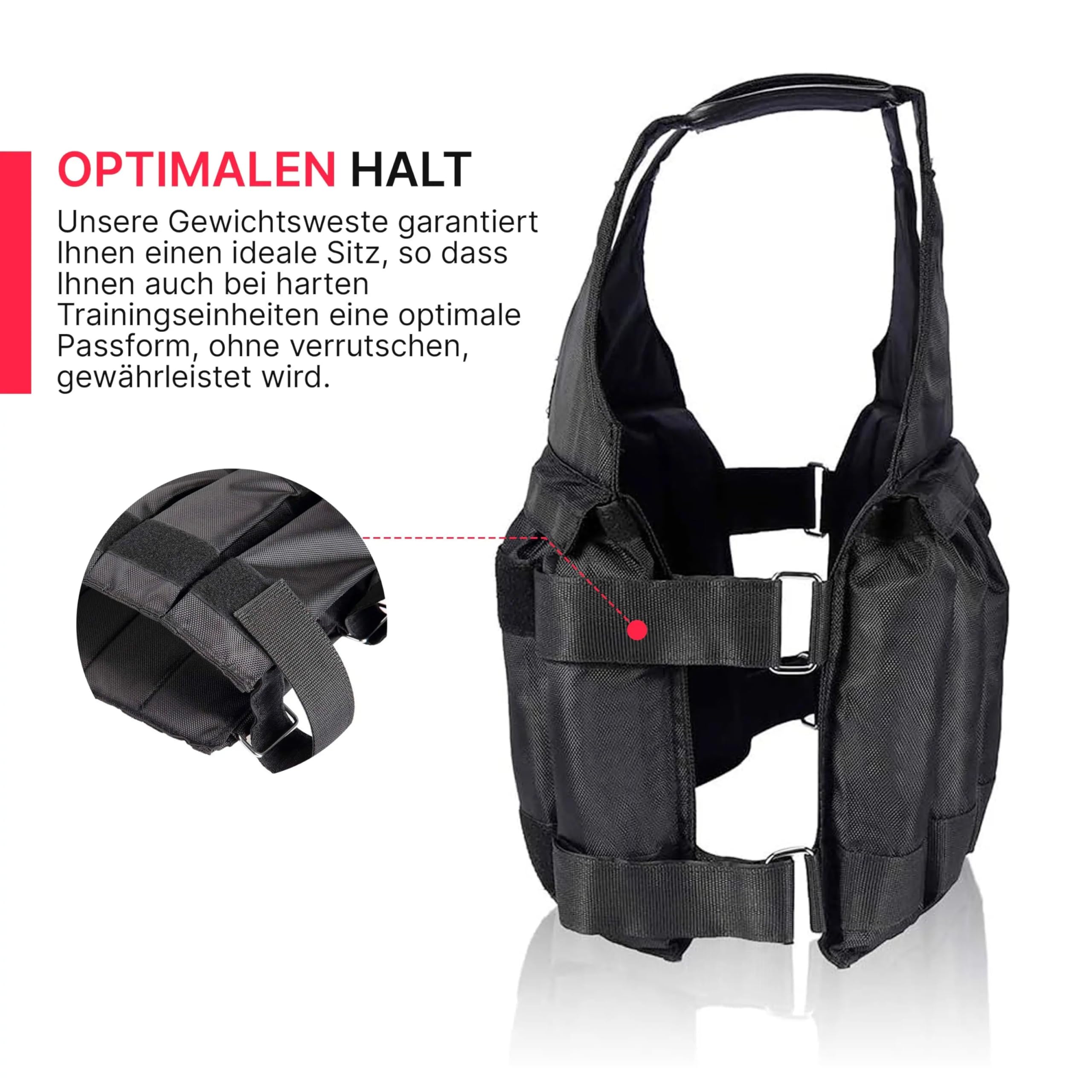 Gewichtsweste 1-50 Kg, Gewichtsbeutel individuell änderbar, hochwertiges Nylon, reißfest und wasserabweisend,