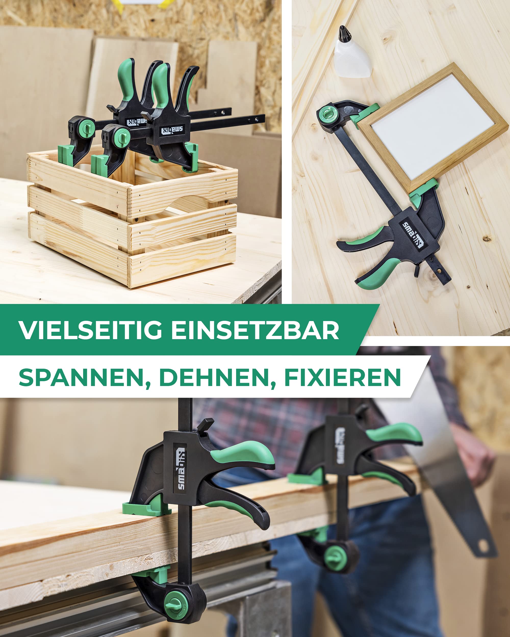 HELDENKRAFT One-Handed Clamp [Pack Of 2] - Clamp Set With High-Quality Clamps For Clamping [up - View #5