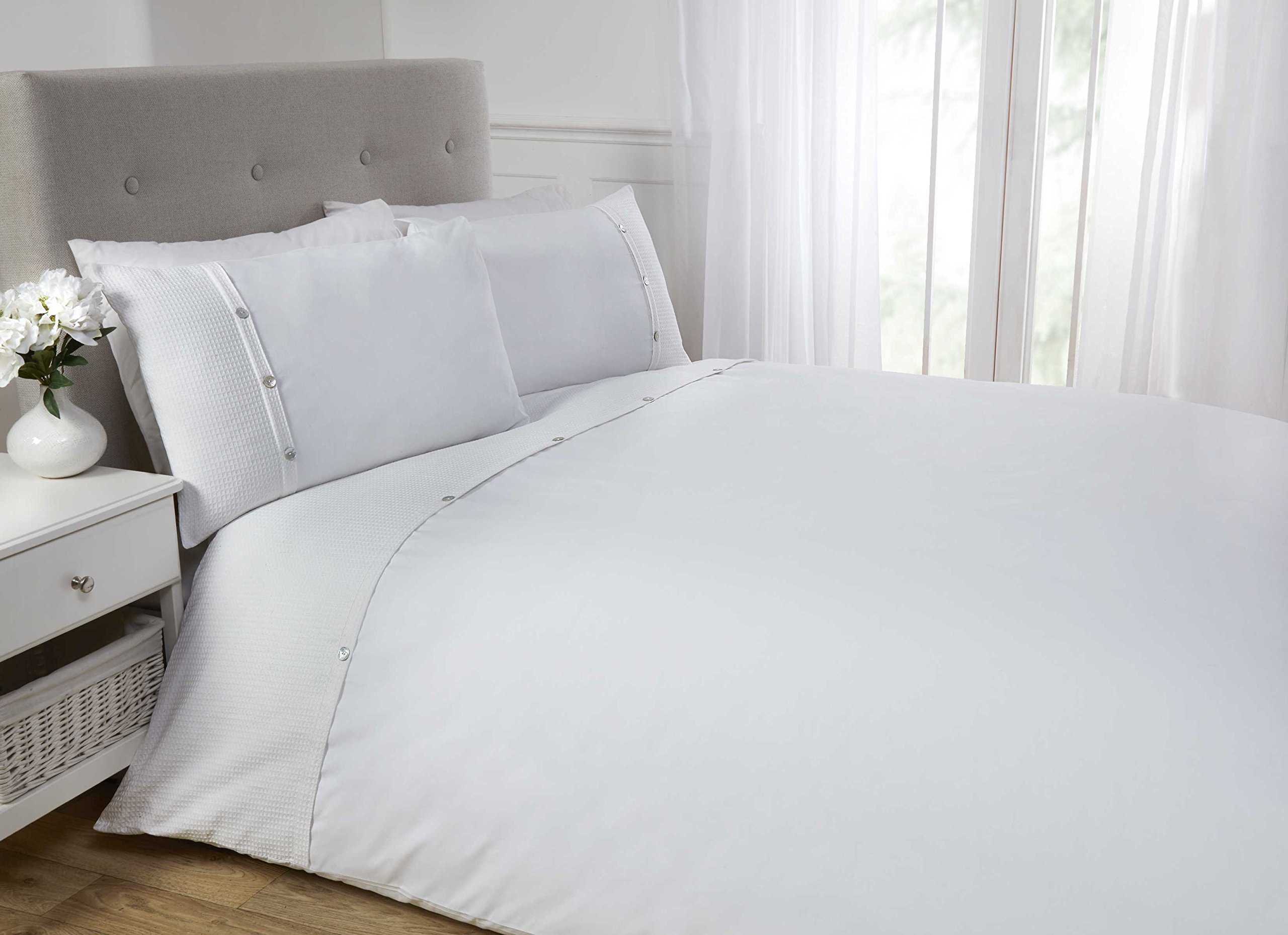 Rapport Home Polycotton Duvet Cover Set - White - Single