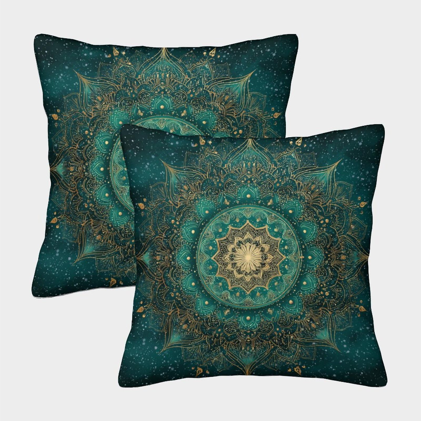 GRBASNDOU Velvet Cushion Covers Set of 2 - Embroidered Throw Pillow Cases with Hidden Zipper for Home Decor, Outdoor Furniture, And Sofa 45x45cm