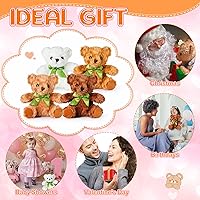 Vista 7 de HyDren 24 piezas de osos de peluche a granel de 8 pulgadas, pequeño oso suave de peluche con corbatín para cumpleaños, boda, baby shower, fiesta