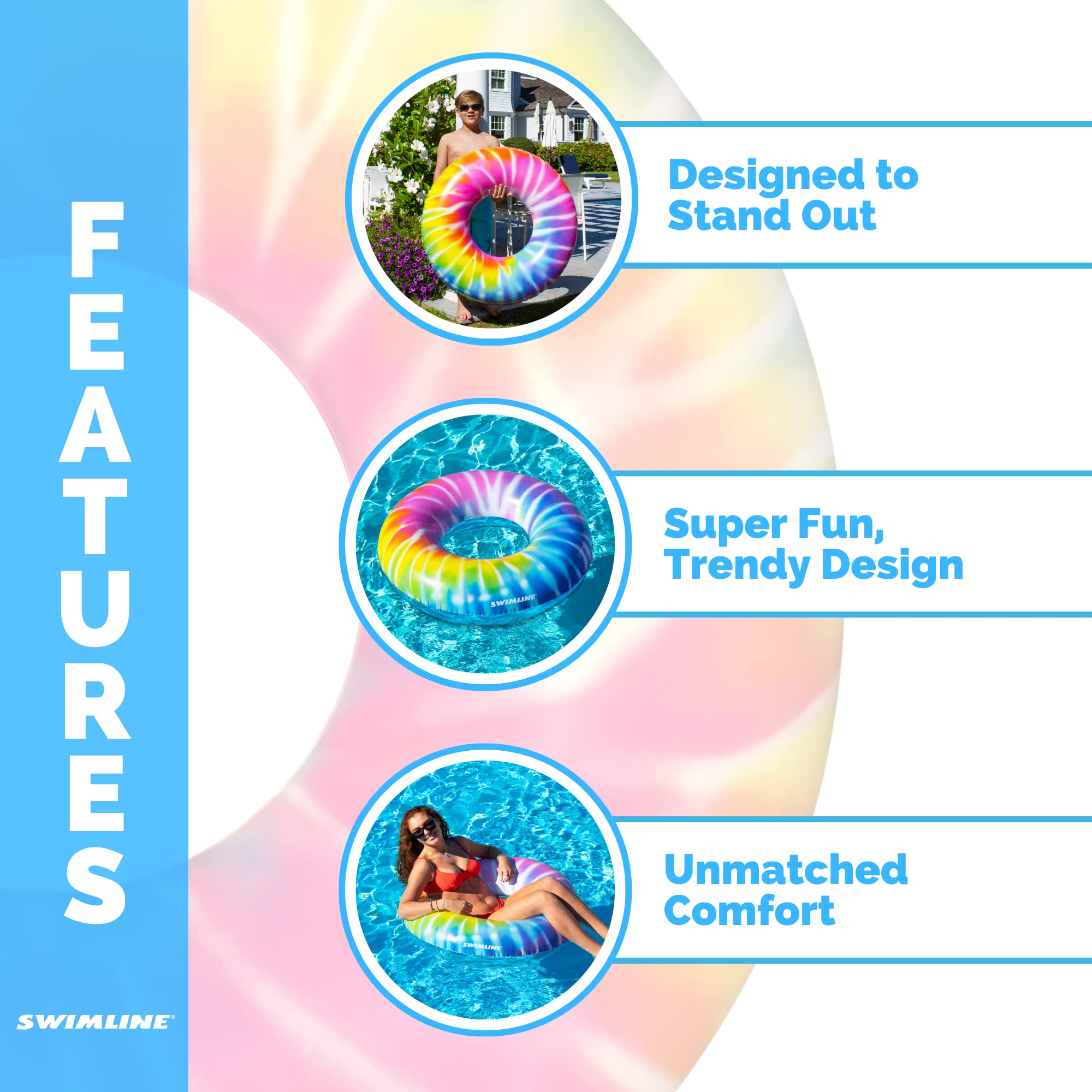 Amazon.com: SWIMLINE Original 90559 Spiral Tie Dye Ring Pool