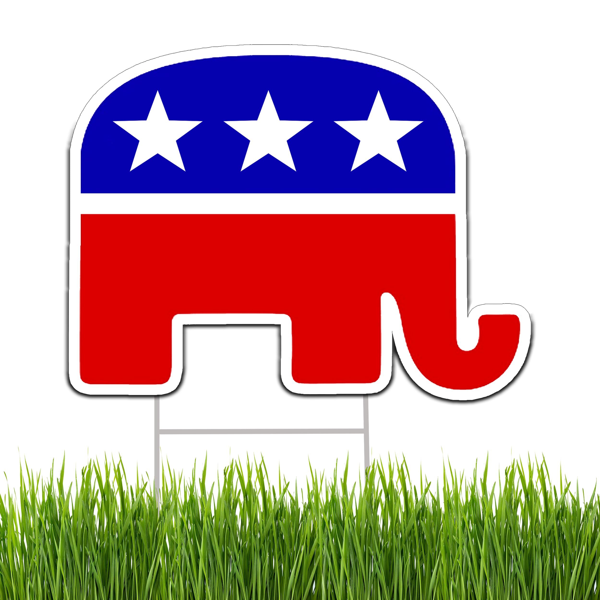 Rogue River Tactical RNC Republican Elephant Yard Sign With H Stake Double Sided For President Donald Trump Republican Conservative