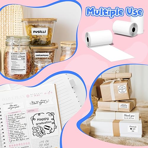 Miniatura 9 de Phomemo Papel adhesivo térmico colorido para impresora de bolsillo Phomemo M02M02 ProM02SM03, personaje negro en púrpurarosaazul, 1.969 in x 11.5