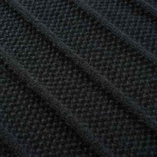 Miniatura 6 de Carriediosa Manta de punto para sofá de 50 x 60 pulgadas, suave y acogedora manta de punto trenzado con patrón de rayas para otoño, esponjosa,