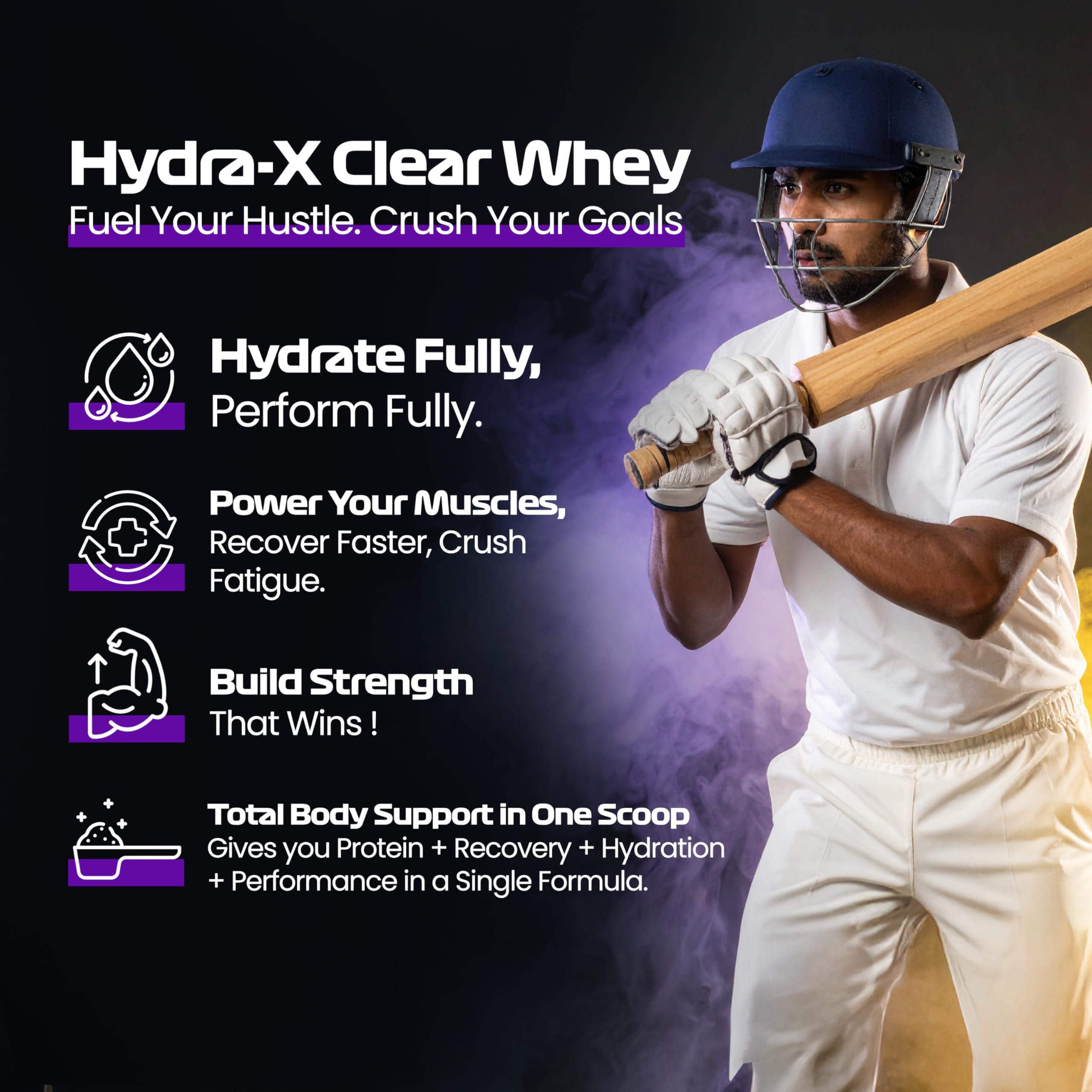 Protyze Hydra-X Clear Whey Protein with (Electrolytes,Creatine & Added Glutamine) | 20g Protein,810mg electrolyte,3g creatine,3g Added Glutamine | Assorted Flavour | 6 Servings (Fruit Punch, Lemon Lime, Pineapple) — Amazon image 2