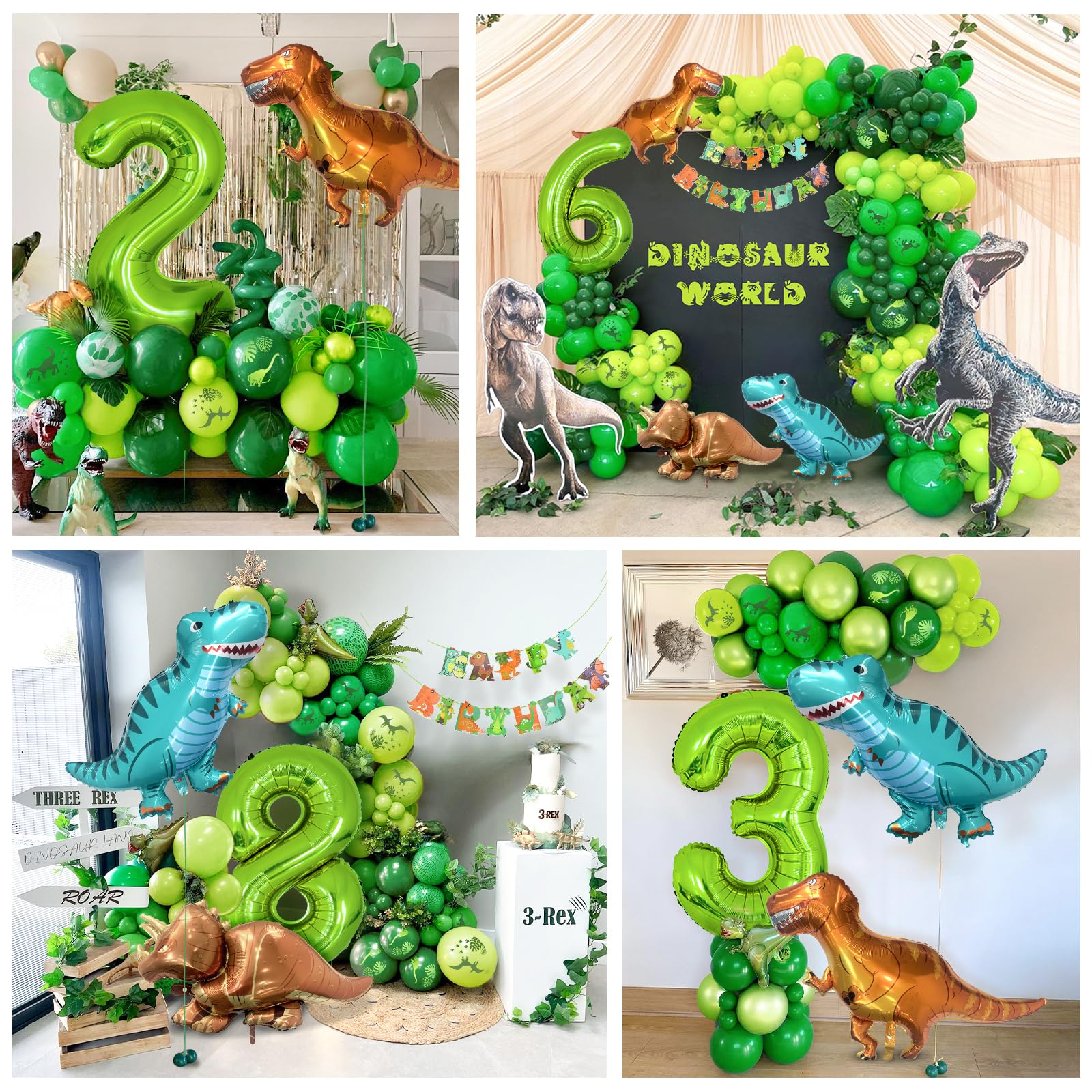 Dinosaur 2nd Birthday Party Decorations – TWO REX Letter Balloons With Pink Heart Design For Boys’ Party - View #6
